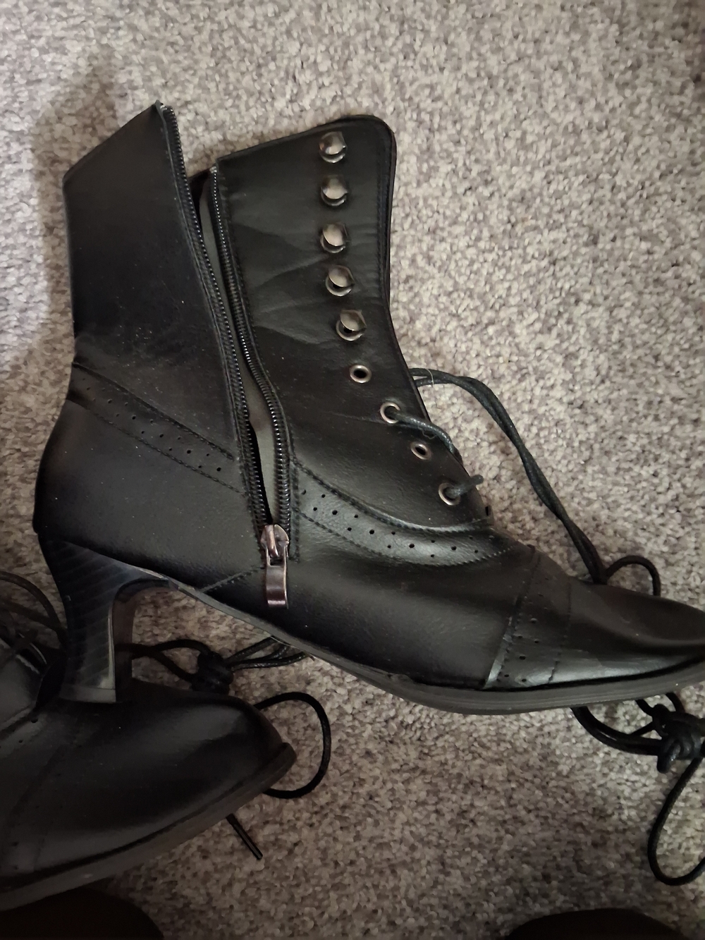 Classic Black Women's Lace-Up Ankle Boots